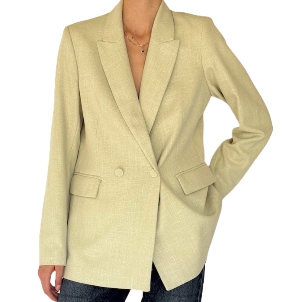 NWT House of Harlow Light Sage Double-Breasted Women's Blazer M